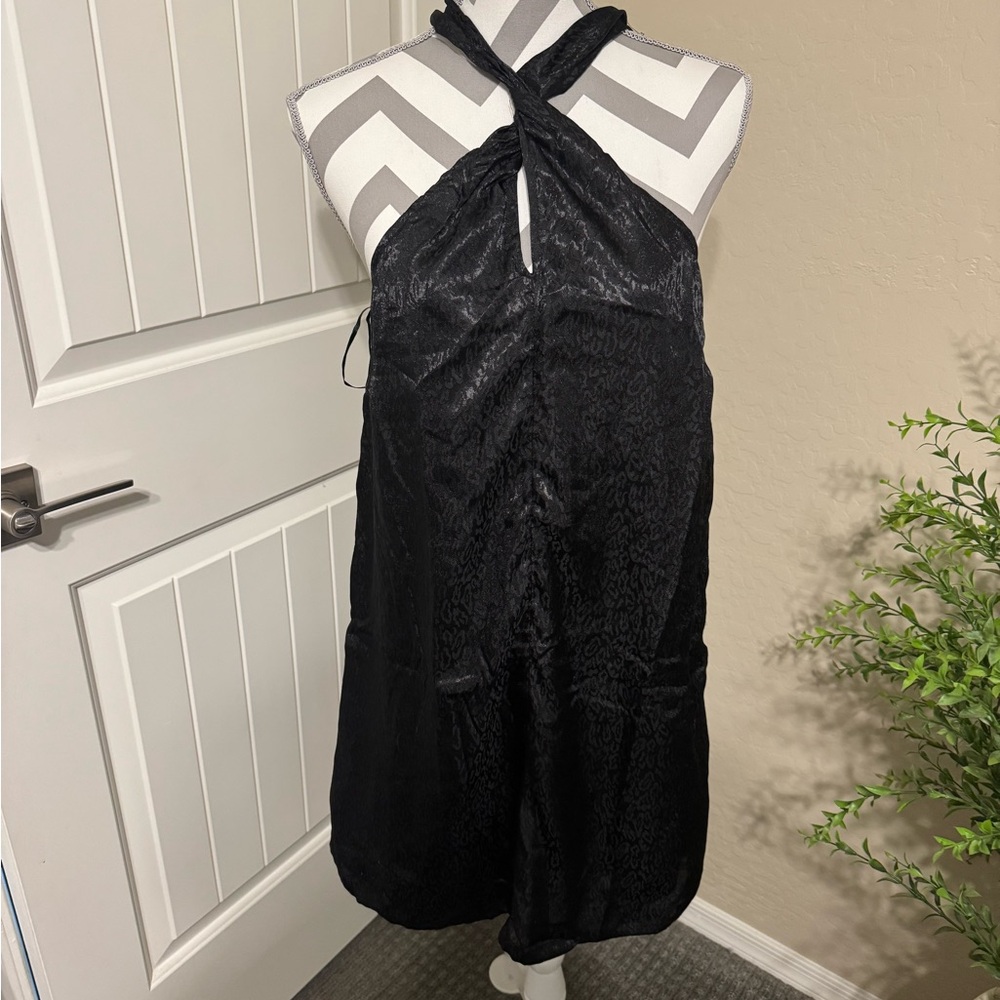 VENUS Black Halter Dress